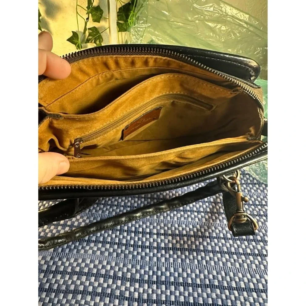 Patricia Nash Paris Satchel in Kimono Tapestry (Blue/Black Leather)
